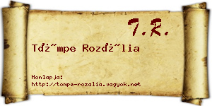 Tömpe Rozália névjegykártya